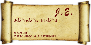 Jónás Előd névjegykártya